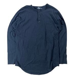 Zyia Active Men's Black Long Sleeve Henley Shirt Top Size M